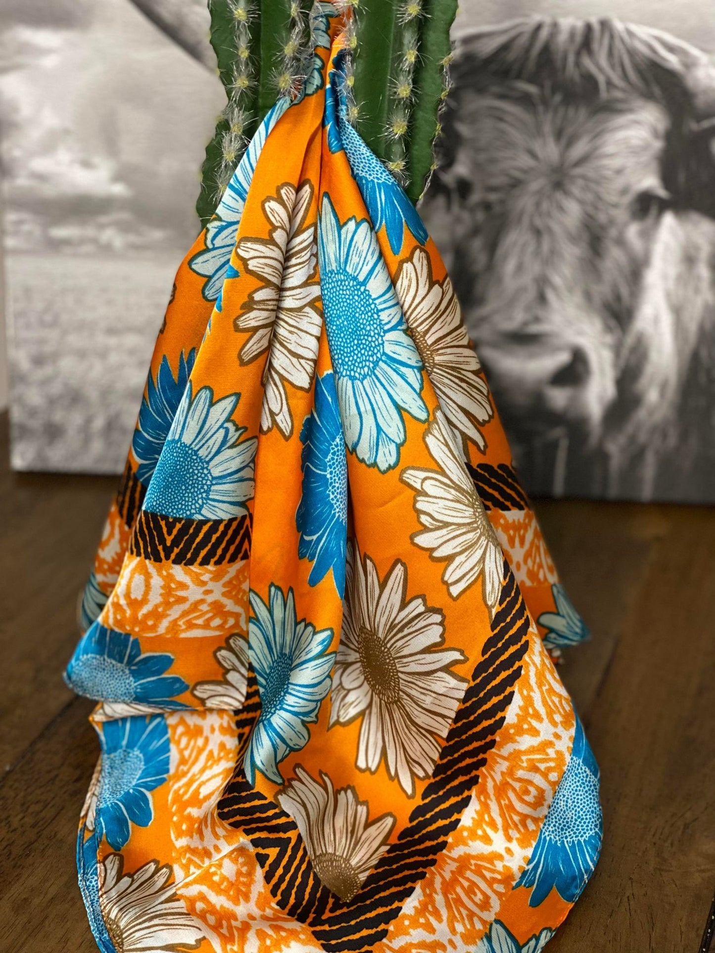 Orange Floral Wild Rag