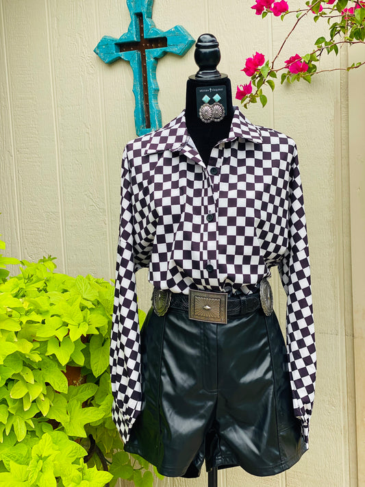 Black and White Nylon top